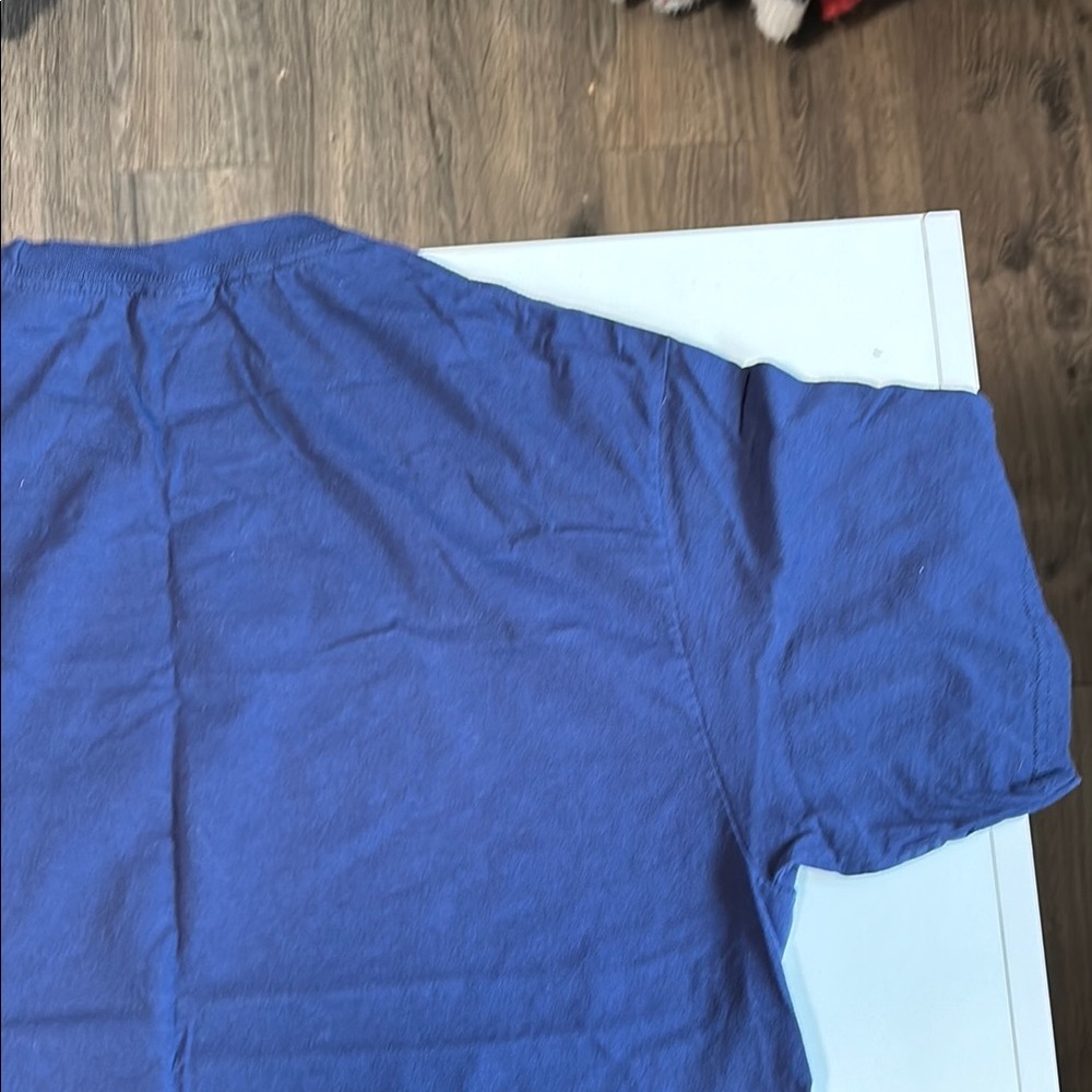 Blue Graphic T-Shirt with White Text - Picture 5 of 5